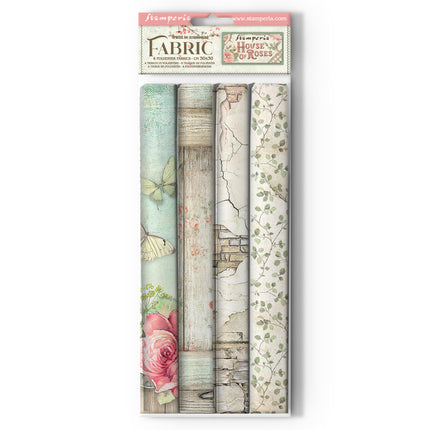 Packung 4 Stoffblätter 30x30 cm - House of Roses