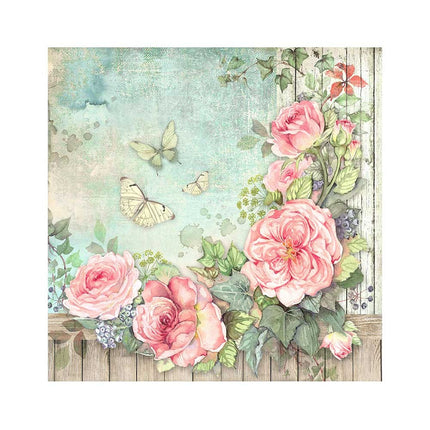Packung 4 Stoffblätter 30x30 cm - House of Roses