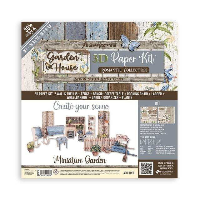 3D Papier-Kit - Romantic Garden House