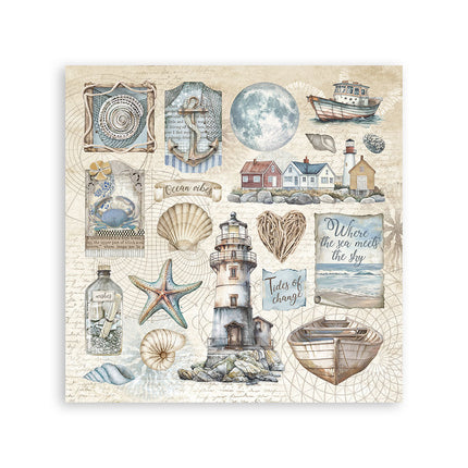 Sticker 165x165 mm 4 Bögen - Silent Sea