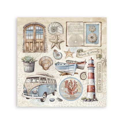 Sticker 165x165 mm 4 Bögen - Silent Sea