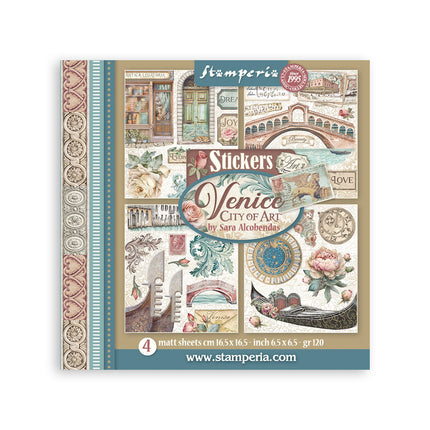 Stickeralbum 165x165 mm 4 Blatt - Venice City of Art