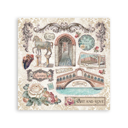 Stickeralbum 165x165 mm 4 Blatt - Venice City of Art