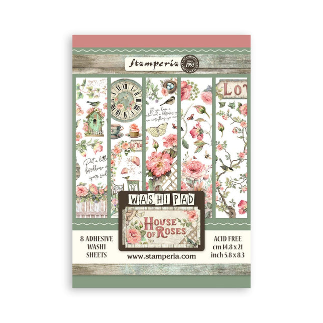 Washi-Block 8 Blatt A5 - House of Roses