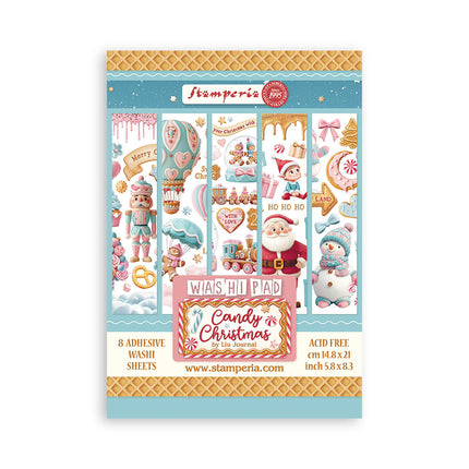 Washi-Pad 8 Blatt A5 - Candy Christmas