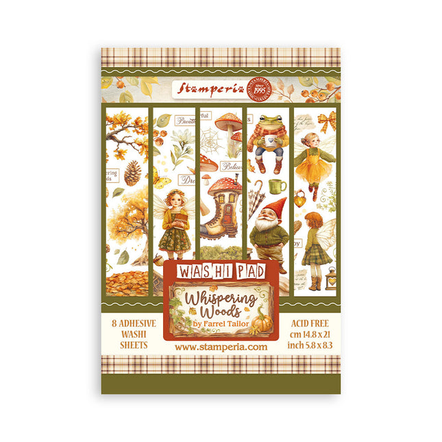 Washi-Pad 8 Blatt A5 - Flüsternde Wälder