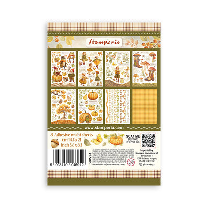 Washi-Pad 8 Blatt A5 - Flüsternde Wälder