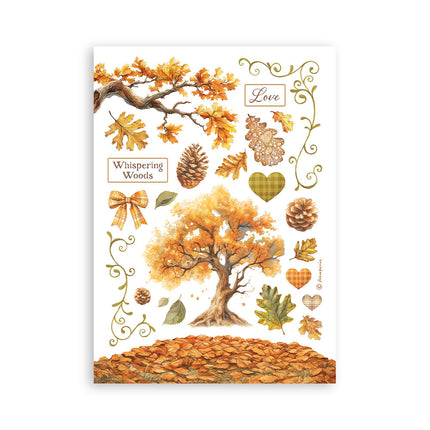 Washi-Pad 8 Blatt A5 - Flüsternde Wälder