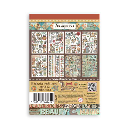 Washi-Pad 8 Blätter A5 - Furry Friends