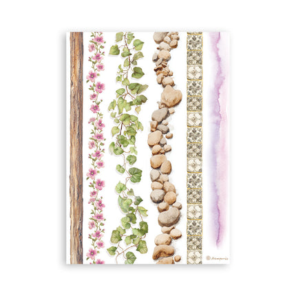 Bedrucktes Washi-Pad für Kunst und Basteln A5 8 Blatt - Rundum