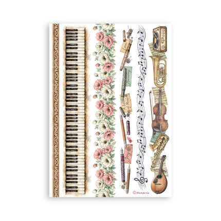 Bedrucktes Washi-Pad für Kunst und Handwerk A5 8 Blätter - Symphony