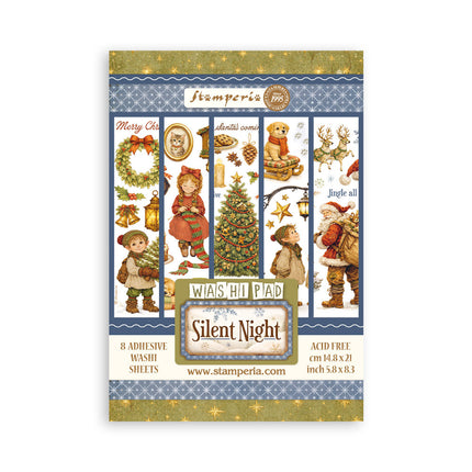 Printed Washi pad for Art and Craft A5 8 sheets - Silent Night
