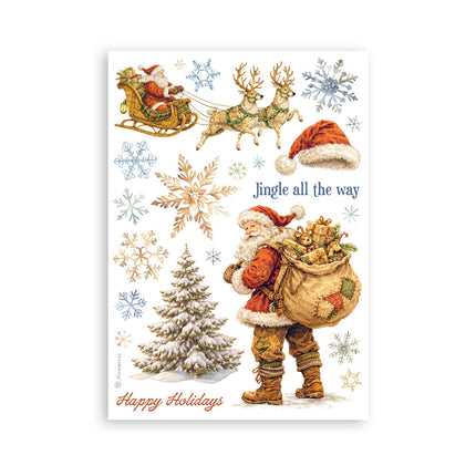 Printed Washi pad for Art and Craft A5 8 sheets - Silent Night