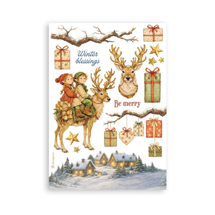 Printed Washi pad for Art and Craft A5 8 sheets - Silent Night