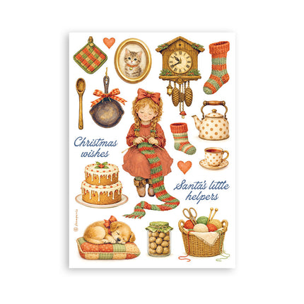 Printed Washi pad for Art and Craft A5 8 sheets - Silent Night
