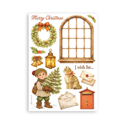 Printed Washi pad for Art and Craft A5 8 sheets - Silent Night