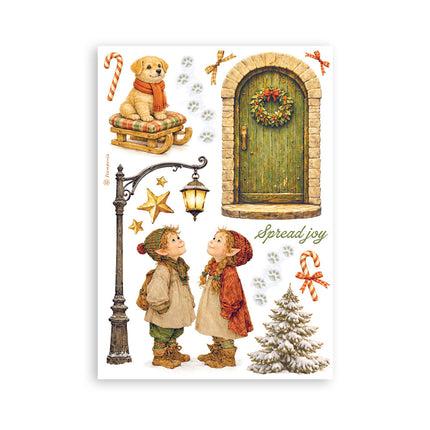 Printed Washi pad for Art and Craft A5 8 sheets - Silent Night