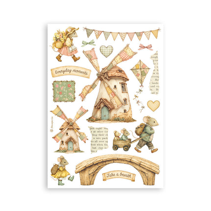 Printed Washi pad for Art and Craft A5 8 sheets - Cozy Family