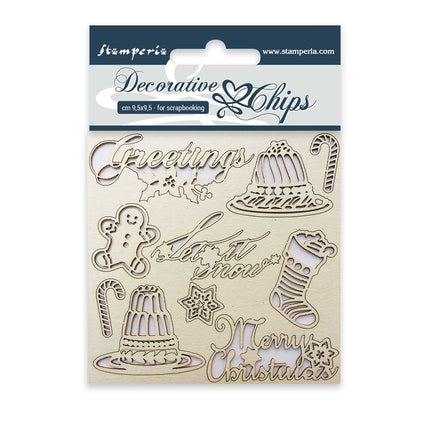 Dekorative Chips cm 9,5x9,5 Klassisches Weihnachten