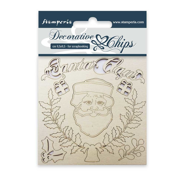 Dekorative Chips cm 9,5x9,5 Weihnachtsmann