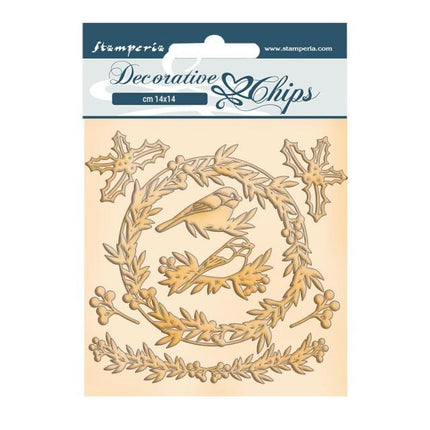 Dekorative Chips 14x14 cm - Romantische Weihnachtsgirlande