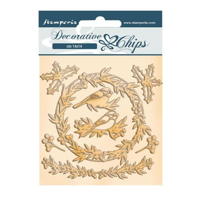 Dekorative Chips 14x14 cm - Romantische Weihnachtsgirlande
