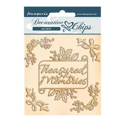 Dekorative Chips cm 14x14 - Romantische Weihnachts-Erinnerungen