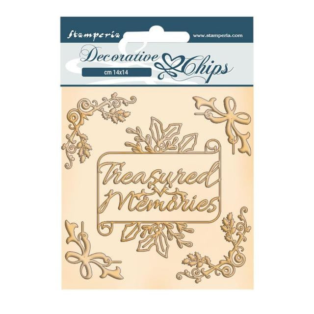 Dekorative Chips cm 14x14 - Romantische Weihnachts-Erinnerungen
