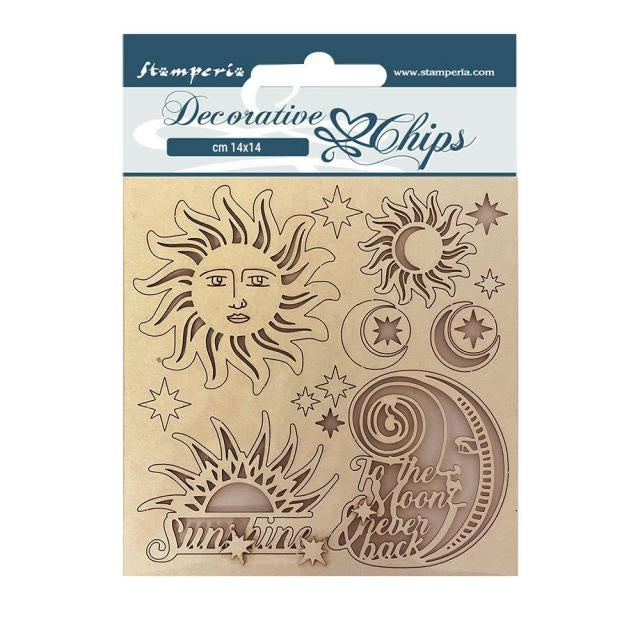 Dekorative Chips 14x14 cm - Alchemie Sonne und Mond