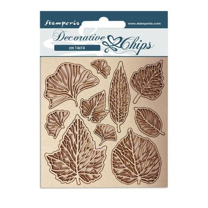 Dekorative Chips 14x14 cm - Romantic Garden House Blätter