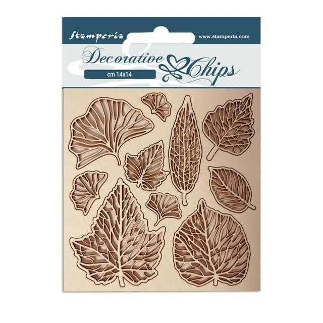 Dekorative Chips 14x14 cm - Romantic Garden House Blätter