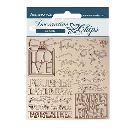 Dekorative Chips 14x14 cm - DayDream Schriftzüge