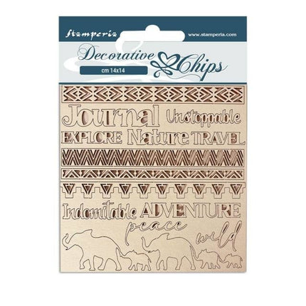 Dekorative Chips 14x14 cm - Savana Abenteuer