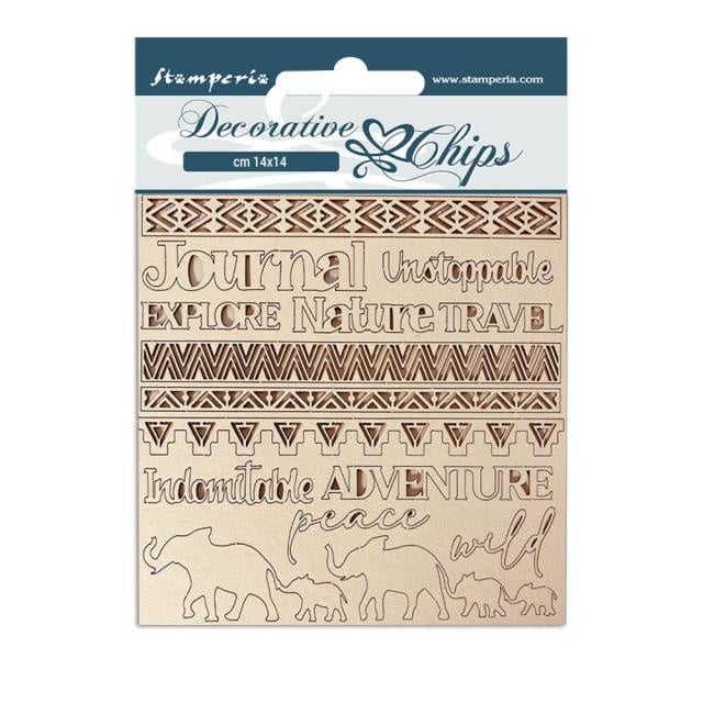 Dekorative Chips 14x14 cm - Savana Abenteuer
