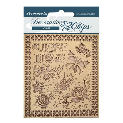 Dekorative Chips cm 14x14 - Garten der Versprechen Unsere Liebe, Träume
