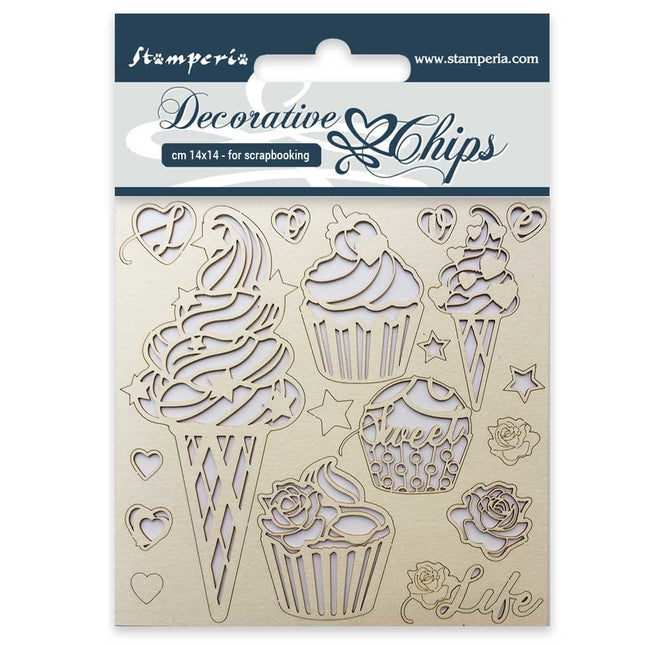 Dekorative Chips cm 14x14 Eiscreme