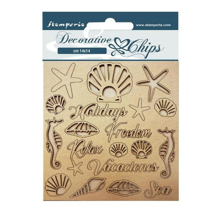Dekorative Chips 14x14 cm - Blue Dream Muscheln