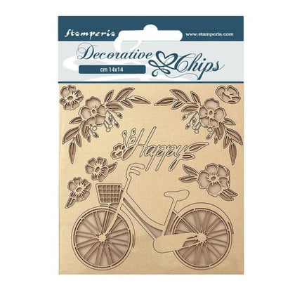 Dekorative Chips 14x14 cm - Create Happiness Welcome Home Fahrrad