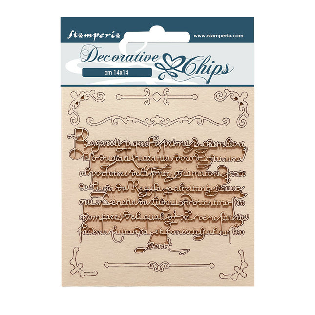 Dekorative Chips cm 14x14 - Vintage Library Buchstaben