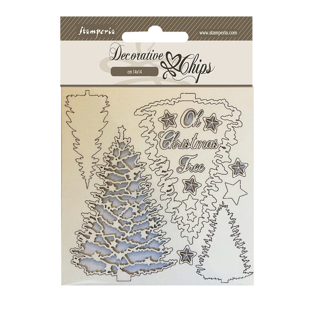 Dekorative Chips cm 14x14 - Weihnachtsbaum