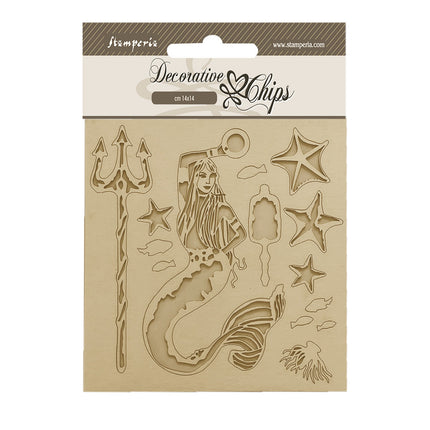 Dekorative Chips cm 14x14 - Songs of the Sea Meerjungfrau