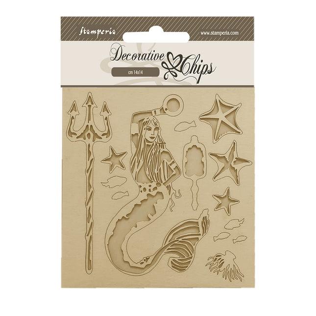 Dekorative Chips cm 14x14 - Songs of the Sea Meerjungfrau