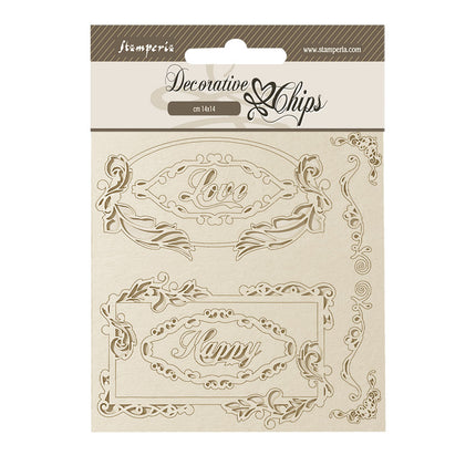 Dekorative Chips cm 14x14 - Coffee and Chocolate Liebe Glückliche Rahmen
