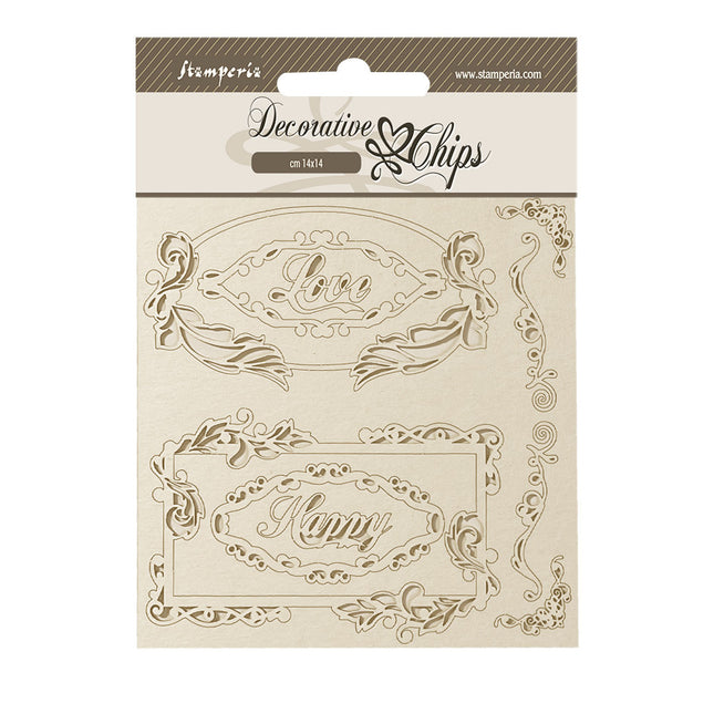 Dekorative Chips cm 14x14 - Coffee and Chocolate Liebe Glückliche Rahmen