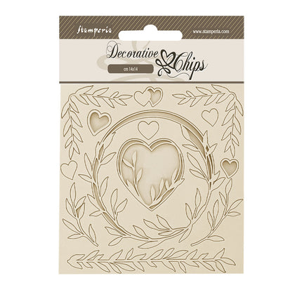Dekorative Chips cm 14x14 - Romance Forever Herzen