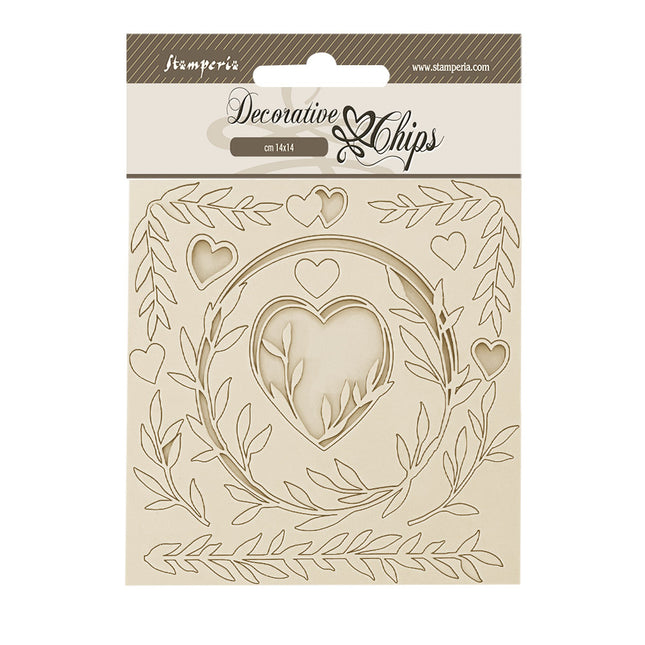 Dekorative Chips cm 14x14 - Romance Forever Herzen