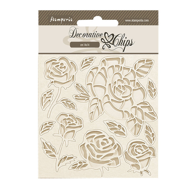 Dekorative Chips cm 14x14 - Shabby Rose Rosen