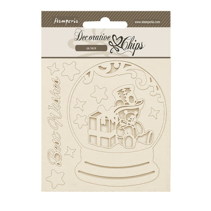 Dekorative Chips cm 14x14 - Bereit für Weihnachts-Schneekugeln