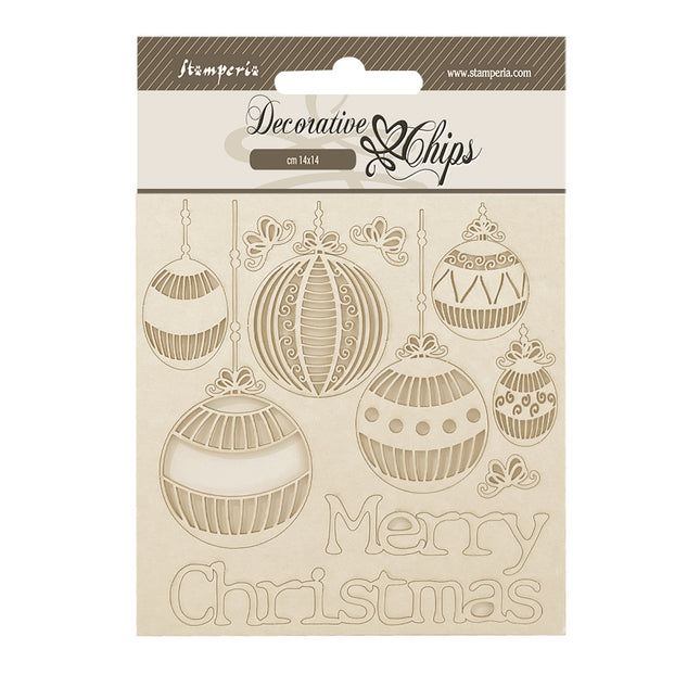 Dekorative Chips 14x14 cm - Der Nussknacker Frohe Weihnachten Kugeln