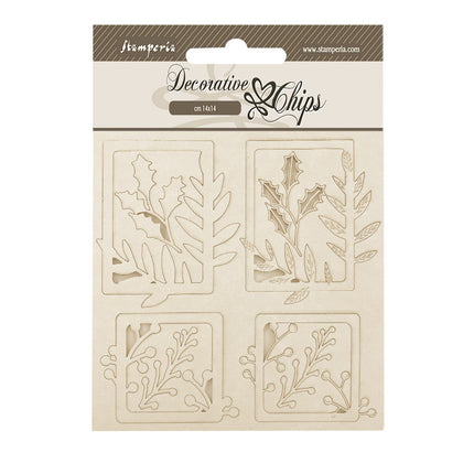 Dekorative Chips cm 14x14 - Bereit für Weihnachten 4 Quadrate